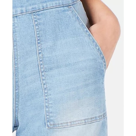 Dollhouse Juniors' Cropped Wide-Leg Denim Overalls 3 EUC - Picture 13 of 14